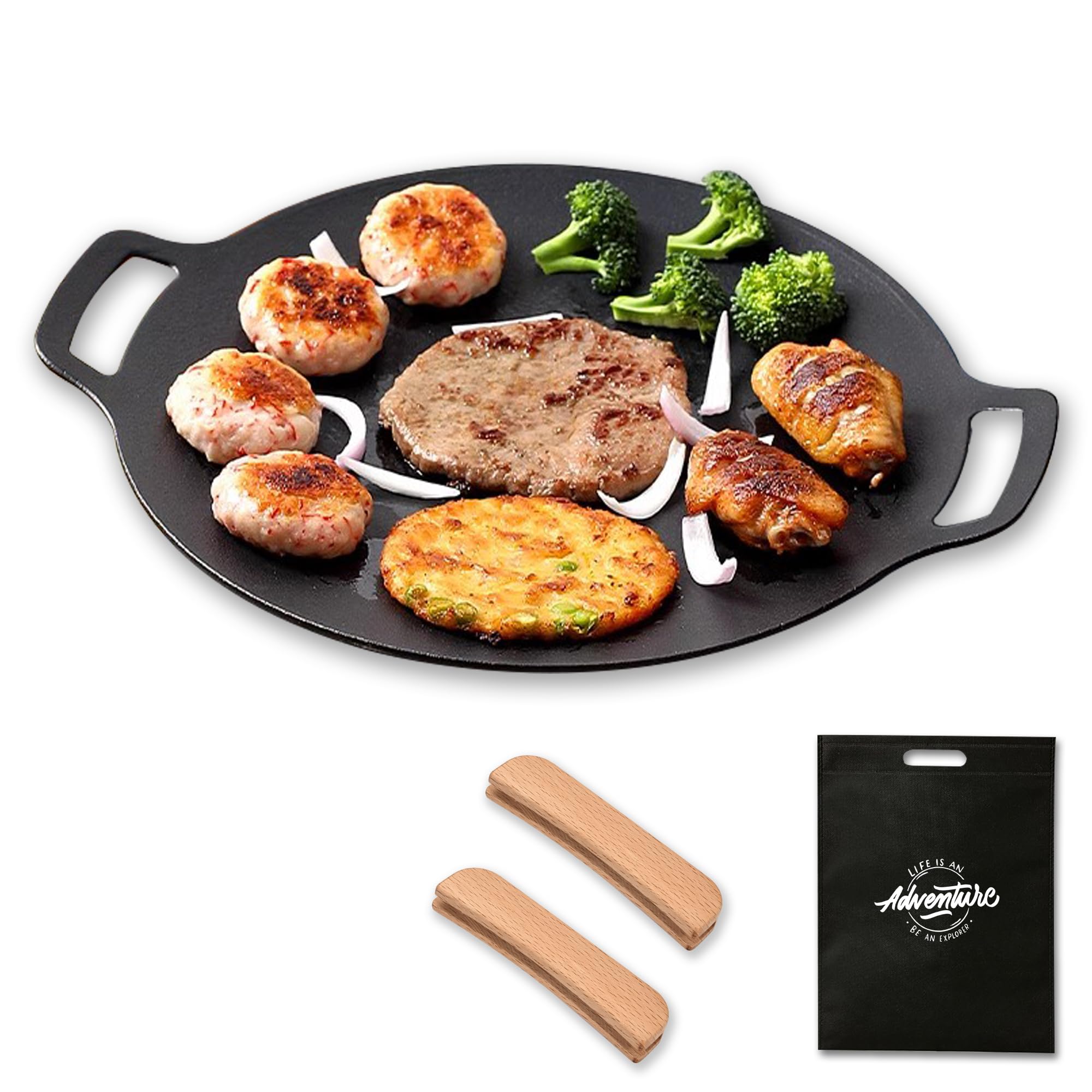 Amazon.co.jp: abizoe アウトドアグリドルパン マルチグリドル 焼肉